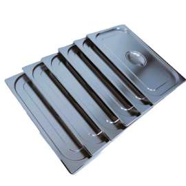 LCE 6pks Stainless Steel GN Pan Lid Full Size 1/1 Gastronorm Pan Lid (Pack of 6)