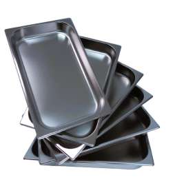 LCE 6pks Stainless Steel GN Pan Full Size 1/1 Gastronorm Pan 65mm Depth (Pack of 6)
