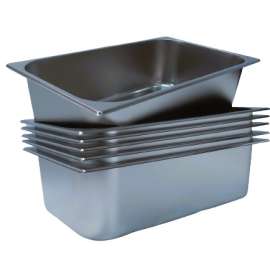 LCE 6pks Stainless Steel GN Pan Full Size 1/1 Gastronorm Pan 150mm Depth (Pack of 6)
