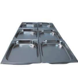 LCE 6pks Stainless Steel GN Pan Half Size 1/2 Gastronorm Pan 40mm Depth (Pack of 6)
