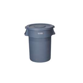 120L Eco round bin grey with flat lid 014726