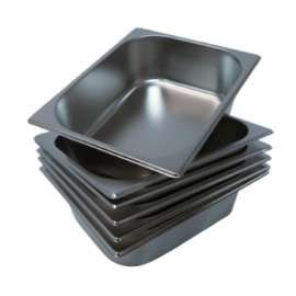 LCE 6pks Stainless Steel GN Pan Half Size 1/2 Gastronorm Pan 100mm Depth (Pack of 6)