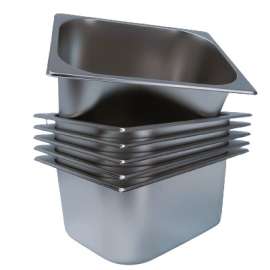LCE 6pks Stainless Steel GN Pan Half Size 1/2 Gastronorm Pan 150mm Depth (Pack of 6)