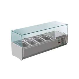 FED-X Flat Glass Salad Bench Stainless Steel - XVRX1200/380