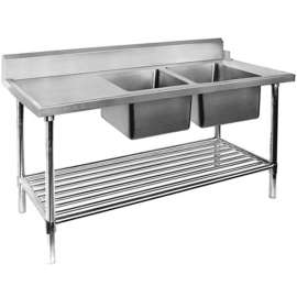 2NDs: Right Inlet Double Sink Dishwasher Bench - DSBD-7-1500R 