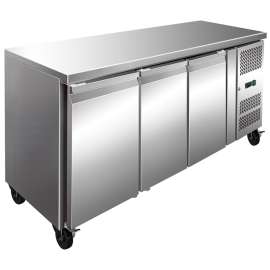 Thermaster Solid Three Door Bench Freezer Stainless Steel - 386L FE3100BT