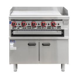 Gasmax Benchtop Natural Gas Hotplate Griddle and Gas Toaster with Cabinet 915mm Width GGS-36