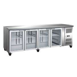 Thermaster Four Glass Door Gastronorm Bench Fridge - GN4100TNG
