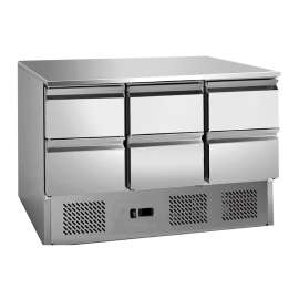 Thermaster Six Drawers Compact Workbench Fridge - GNS1300-6D