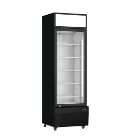 LCE Single Glass Door Black Colourbond Upright Display/Drink Fridge - LC370B