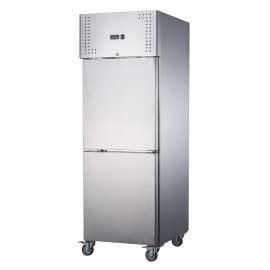 LCE Solid Two Door Upright Fridge Stainless Steel - LD600TNM