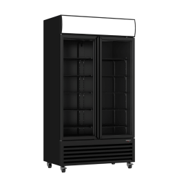 Thermaster Two Door Colourbond Upright Beverage Fridge Black - LG-1000BP