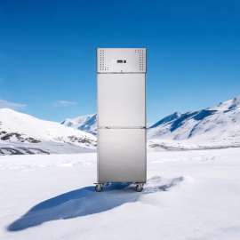 LCE Solid Two Door Upright Fridge Stainless Steel - LD600TNM