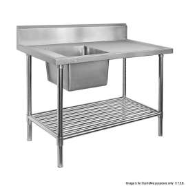 Premium Stainless Steel Single Sink Bench 600mm Deep
