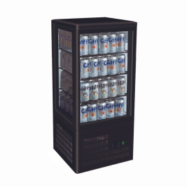 Thermaster Four-Sided Countertop Display Fridge Black - TCBD78B