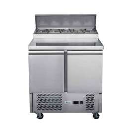FED-X Solid Two Door Salad Prep Fridge 240L - XGNS900D