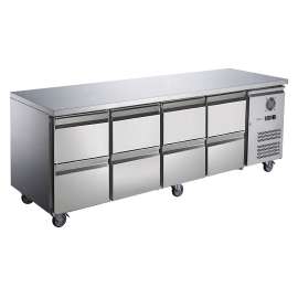 FED-X S/S Two Door Bench Fridge with Drawers - XUB7C22S4D