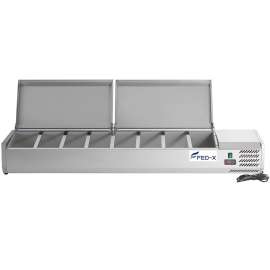 FED-X Salad Bench with Stainless Steel Lid - XVRX1800-380S