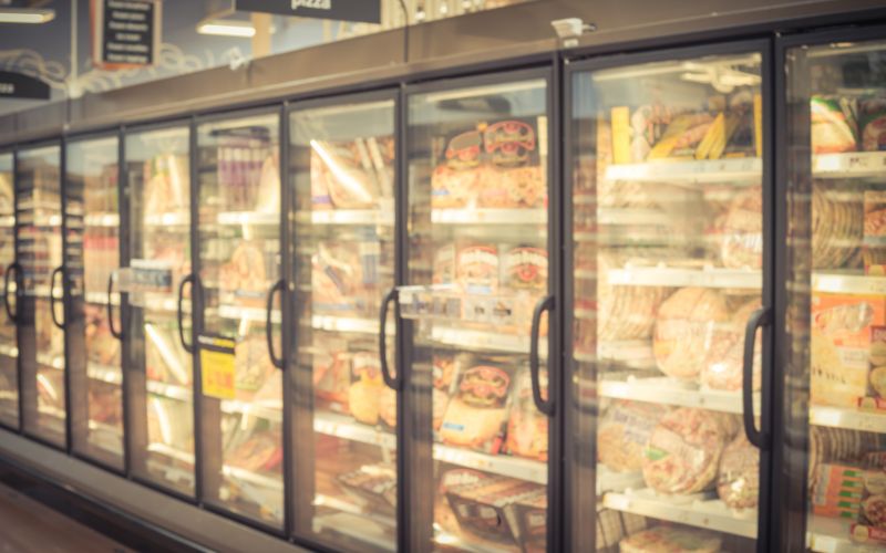 freezers in supermarket