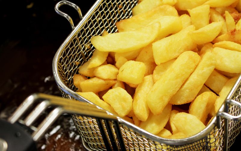 frying potatoes